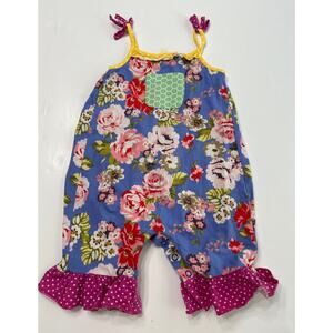 Matilda Jane SUMMER ADVENTURE Romper Size 18-24 Months Blue Floral Baby